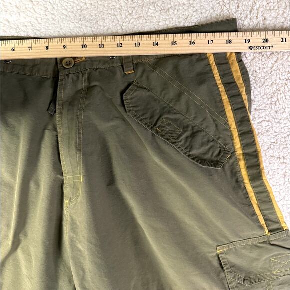 REPUTATION MENS OLIVE GREEN & YELLOW ACTIVEWEAR ZIPPER FLY SHORTS SIZE LARGE - Picture 11 of 11